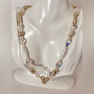 🌷5/25$ Vintage Necklace Faceted Crystal and acrylic Beads